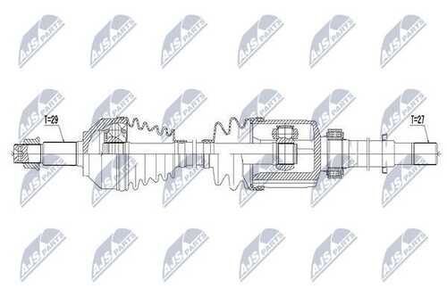 NTY NPWNS062 Привод правый! 968mm Nissan X-Trail (T31) 2.0dCi 07>