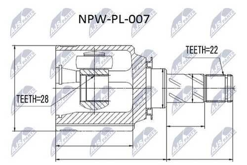 NTY NPWPL007 ШРУС внутренний комплект! 1603283 Opel Corsa B/C 93-05