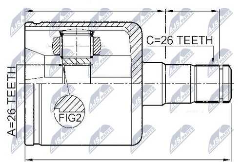 NTY NPW-VV-003 ШРУС внутренний левый комплект! Volvo C30/C70/S40/V50 06>