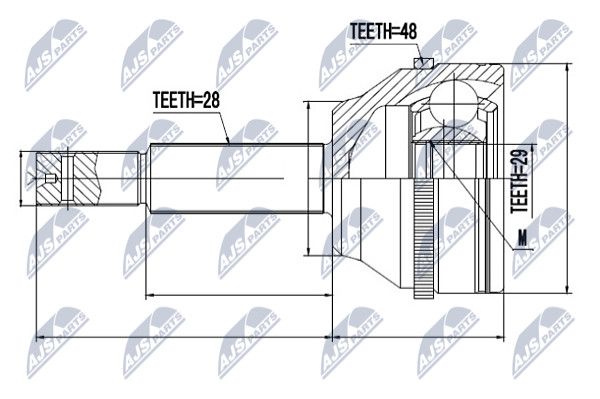 NTY NPZ-FR-032 ШРУС наружный FORD TRANSIT 2.2TDCI 06- /TYPE1/, польша