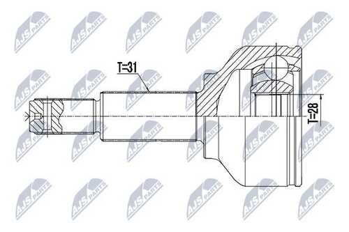 NTY NPZFR052 ШРУС наружный! комплект MODEL 310 Ford Transit 2.2TDCI 12>