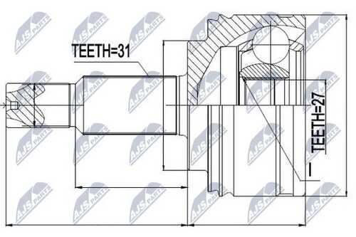 NTY NPZ-RE-041 ШРУС наружный! комплект Renault Master III 2.3DCI 10>, Opel Movano 2.3CDTI 10>, Nissan NV400