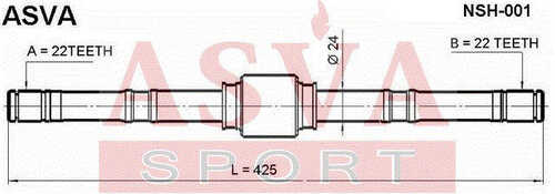 ASVA NSH-001 Полуось лев Asva