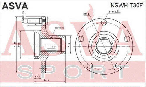 ASVA NSWH-T30F Ступица передняя