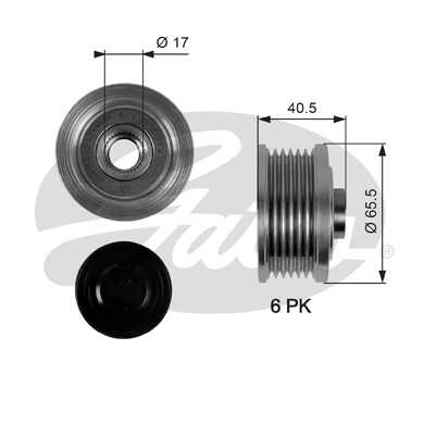 GATES OAP7032 Шкив генератора! Opel Astra/Signum/Vectra 1.9CDTi04>