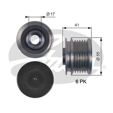 GATES OAP7115 Шкив генератора! Citroen Berlingo/C3/C4 1.4/1.6 08>