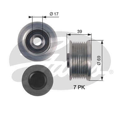 GATES OAP7149 Шкив генератора! Nissan Navara/Pick-up 2.5CDi 02>