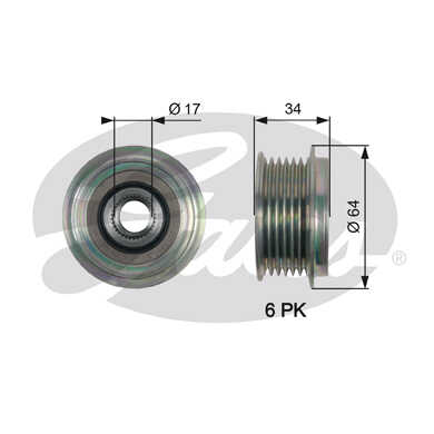 GATES OAP7167 Шкив генератора! Volvo S80/V70 2.0i 07>