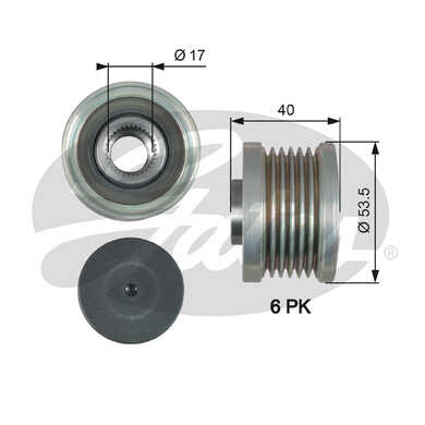 GATES OAP7179 Шкив генератора! Nissan Qashqai 2.0 07>