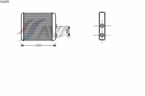 AVA OL6259 Теплообменник, отопление салона