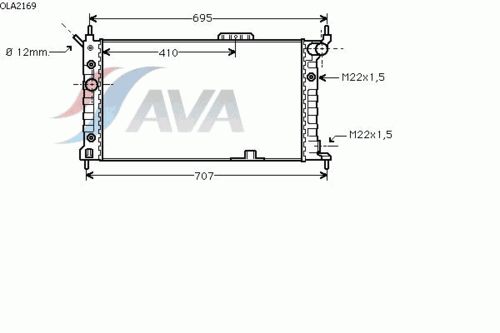 AVA OLA2169 Радиатор системы охлаждения! Opel Astra 91>