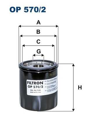 FILTRON OP570/2 Фильтр масляный! Opel Astra K 1.0-1.4 15>, Insignia 1.5-2.0 11>