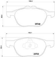 BREMBO P24158 Колодки дисковые передние! с антискр. пл. Ford Focus III 1.6/1.6TDCi/2.0TDCi 11>