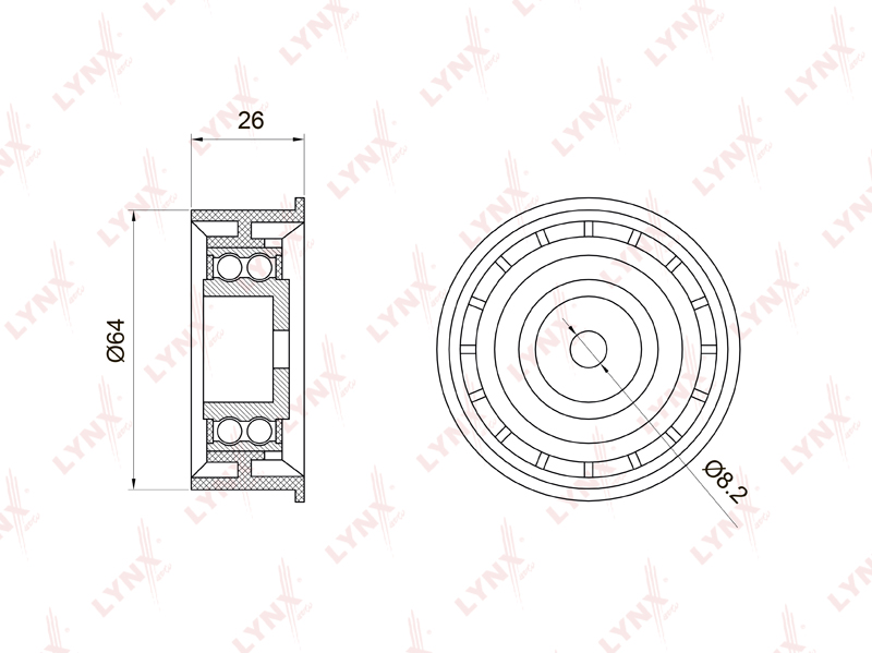 LYNX PB-3022 Ролик направляющий / ГРМ