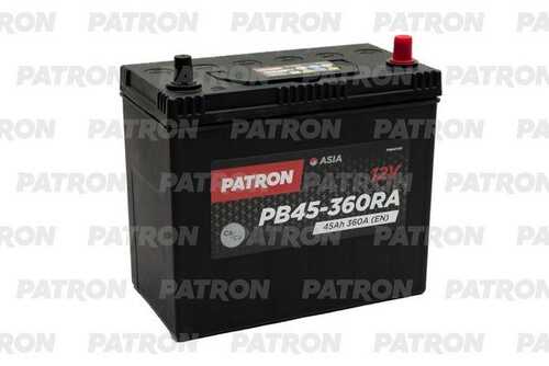 PATRON PB45360RA Аккумулятор ASIA 12V 45AH 360A (R+) клеммы JIS T1 237x127x227mm 11,3kg