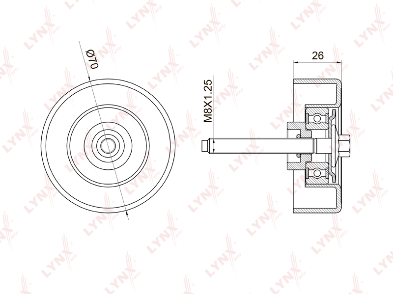 LYNX PB7023 Ролик обводной! Mazda 3/6/CX-7/MX5 1.8-2.5/2.3DSi 02-15