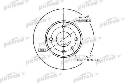 PATRON PBD1655 Диск тормозной передн FORD: ESCORT IV 86