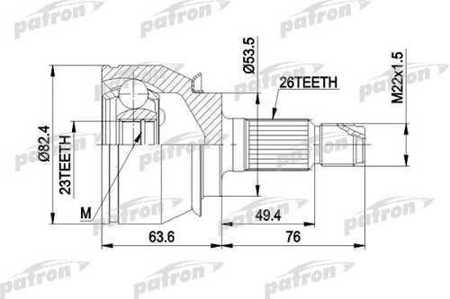 PATRON PCV1001 ШРУС наружн комплект (A:30, B:27, D:65) BMW: