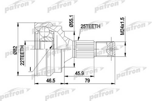 PATRON PCV1015 ШРУС, 000017590