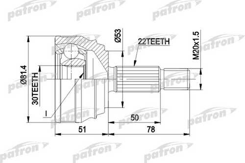 PATRON PCV1021 ШРУС наружн комплект VW: GOLF II, JETTA II 8.83-, VENTO 1.4-1.6 11.91-