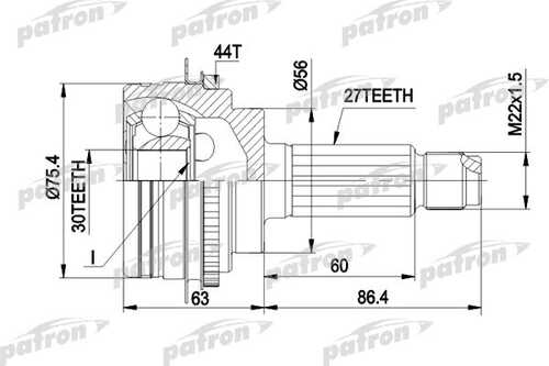 PATRON PCV1084 ШРУС наружн комплект SUBARU: IMPREZA 2WD, 4W