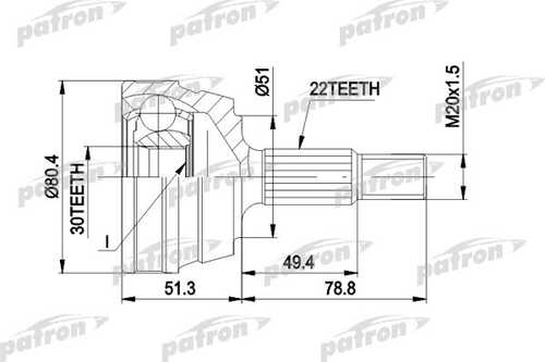 PATRON PCV1096 ШРУС