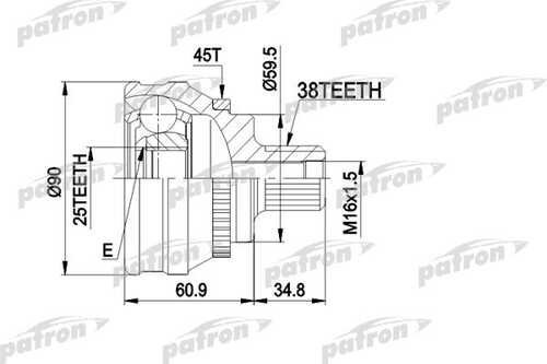 PATRON PCV1121 ШРУС наружн комплект AUDI: 80/90 QUATTRO 2.0