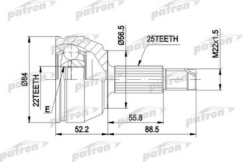 PATRON PCV1125 ШРУС наружн комплект FORD: ESCORT с ABS 9.90