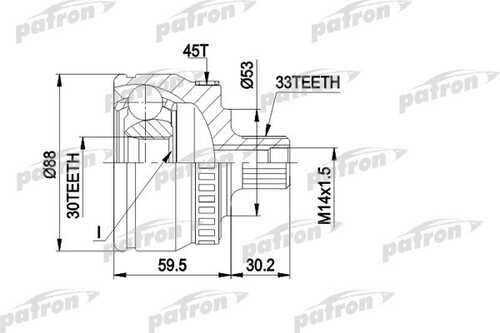 PATRON PCV1239 ШРУС наружн. комплект VW PASSAT 96-