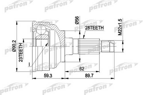 PATRON PCV1268 ШРУС наружн комплект MAZDA: 626 без ABS 91-9