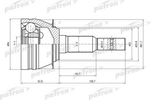 PATRON PCV1311 Шарнирный комплект, приводной вал