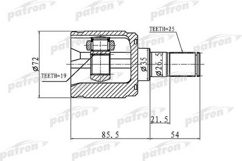 PATRON PCV1344 Шарнирный комплект, приводной вал