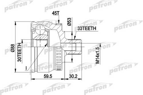 PATRON PCV1375 ШРУС наружн комплект SKODA: SUPERB 02-, VW: PASSAT 00-