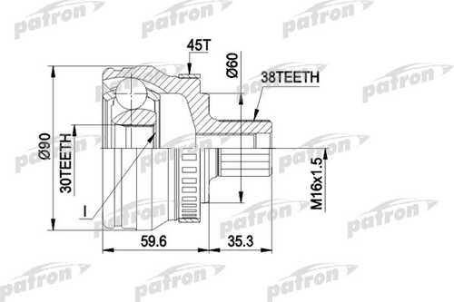 PATRON PCV1377 ШРУС наружн комплект AUDI: A4 2.6/2.6QUATTRO