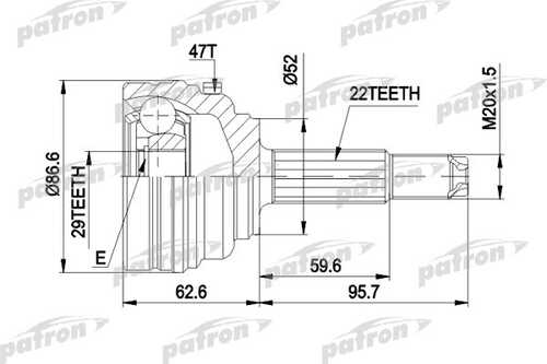 PATRON PCV1401 Шарнирный комплект