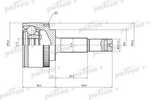 PATRON PCV1647 ШРУС наружн комплект NISSAN: Almera II 03/00