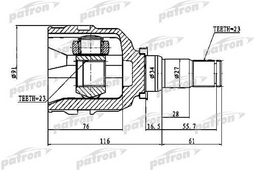 PATRON PCV1768 ШРУС FRL in 23x34x23