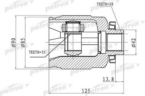 PATRON PCV3063 Шарнирный комплект, приводной вал