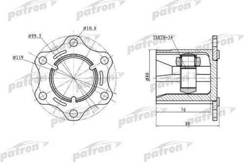 PATRON PCV5004 ШРУС внутренний