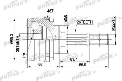 PATRON PCV9012 ШРУС наружн комплект Pontiac: Vibe 02- Toyot