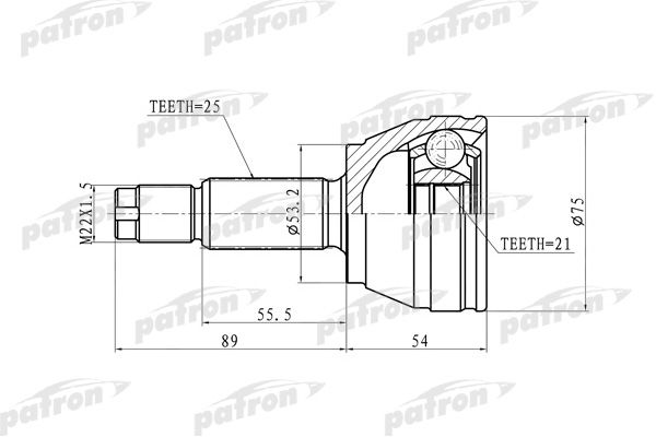 PATRON PCV9105 ШРУС наружн FORD FOCUS 00-03 SOHC МКПП