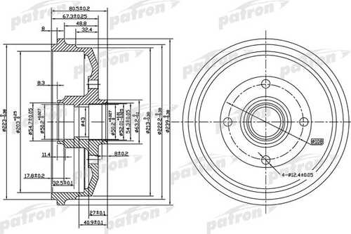 PATRON PDR1057 Барабан тормозной