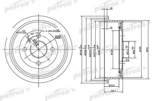 PATRON PDR1119 Тормозной барабан