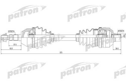 PATRON PDS0422 Полуось правая 33X573X34 OPEL: ASTRA H 1,3 CDTI 05-