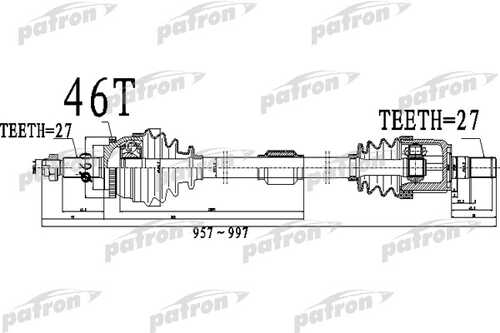 PATRON PDS0489 Полуось