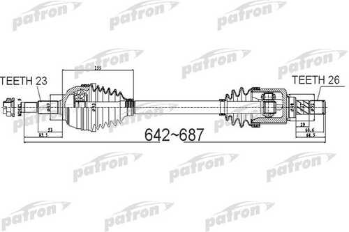 PATRON PDS0524 Полуось