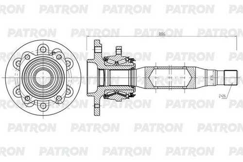 PATRON PDS0563 Вал MB/VW SPRINTER/CRAFTER 06- лев. (z=26, со ступицей)