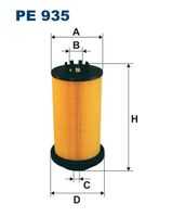 FILTRON PE935 Фильтрующий элемент топлива (бп) H202.5 D106/45 MB Actros 96>