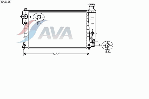 AVA PEA2125 Радиатор, охлаждение двигателя