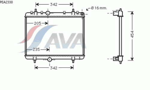 AVA PEA2330 Радиатор, охлаждение двигателя